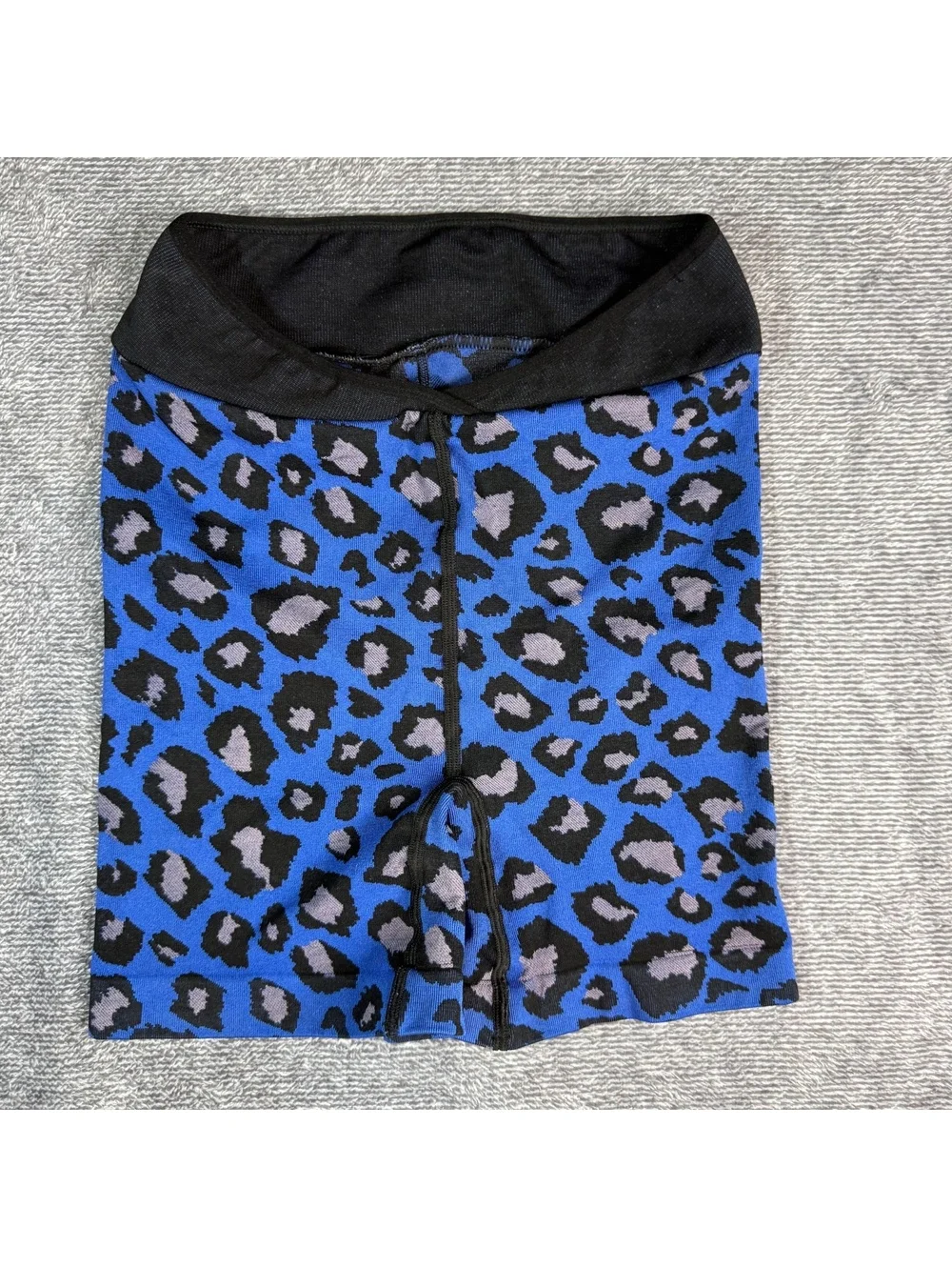 Free People FP Movement Blue Leopard Seamless High Rise Bike Shorts XS